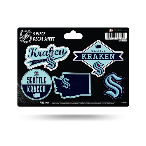 Rico Industries NHL Seattle Kraken 5-Piece Die-Cut Decal Sheet