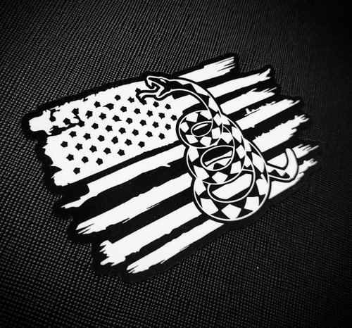 American Flag Rattlesnake Gadsden 1776 Don't Tread On Me Decal (2 Pack 3"x5")