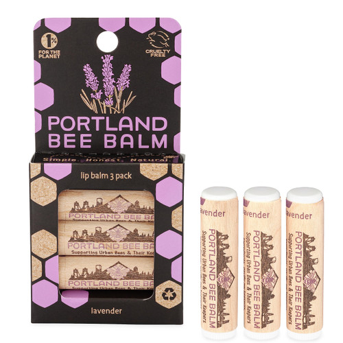 Portland Bee Balm All Natural Handmade Beeswax Based Lip Balm, Lavender 3 Count Portland Bee Balm All Natural Handmade Beeswax Based Lip Balm, Lavender 3 Count