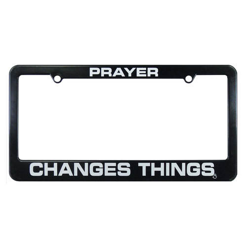 Prayer Changes Things License Plate Frame | Universal Car License Plate Cover | Rust-Proof, Weather-Proof | Durable Plastic License Plate Holder | Made in The USA