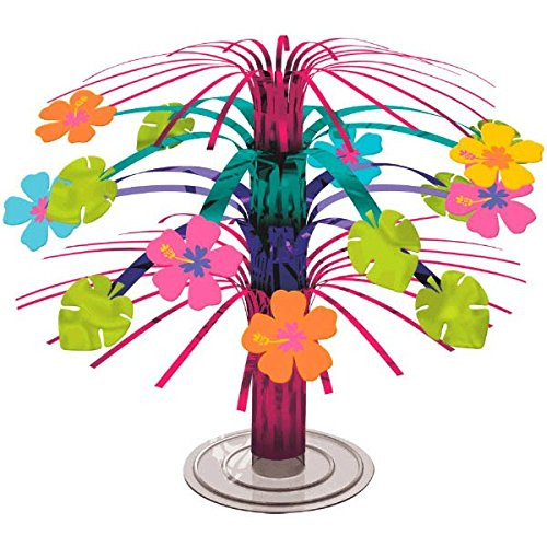 Amscan Hibiscus Party Foil Cascade Centerpiece, 7.5"