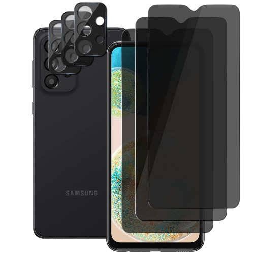 UZWZW (3+3) For Samsung Galaxy A23 4G / 5G (3 Pack) Anti Spy Private Tempered Glass Film Privacy Screen Protector and (3 Pack) Camera Lens Protector, 9H Hardness, 2.5D, Anti Scratch UZWZW (3+3) For Samsung Galaxy A23 4G / 5G (3 Pack) Anti Spy Private Tempered Glass Film Privacy Screen Protector and (3 Pack) Camera Lens Protector, 9H Hardness, 2.5D, Anti Scratch