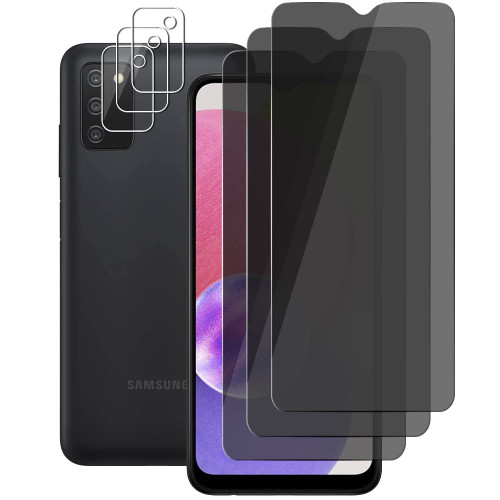 UZWZW (3+3) Privacy Screen Protector For Samsung Galaxy A03s (3 Pack) Anti Spy Private Tempered Glass Film and (3 Pack) Camera Lens Protector, 9H Hardness, 2.5D, Anti Scratch UZWZW (3+3) Privacy Screen Protector For Samsung Galaxy A03s (3 Pack) Anti Spy Private Tempered Glass Film and (3 Pack) Camera Lens Protector, 9H Hardness, 2.5D, Anti Scratch