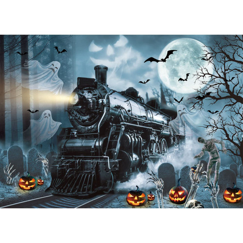 Maijoeyy 7x5ft Halloween Backdrop Spooky Ghost Train Theme Backdrop for Halloween Party Evil Pumpkin Graveyard Skeleton Halloween Photography Party Banner Decoration Maijoeyy 7x5ft Halloween Backdrop Spooky Ghost Train Theme Backdrop for Halloween Party Evil Pumpkin Graveyard Skeleton Halloween Photography Party Banner Decoration