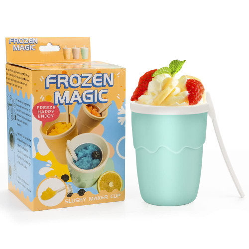 Slushie Maker Cup, Magic Quick Frozen Smoothies Cup, Aluminum Cooling Cup Double Layer Squeeze Cup Slushy Maker, Homemade Ice Cream Maker DIY it for Children and Family Slushie Maker Cup, Magic Quick Frozen Smoothies Cup, Aluminum Cooling Cup Double Layer Squeeze Cup Slushy Maker, Homemade Ice Cream Maker DIY it for Children and Family