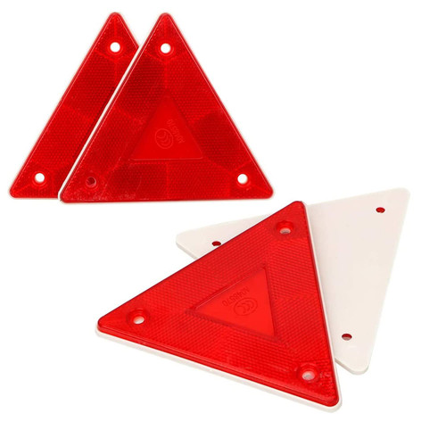 Slow Moving Vehicle Sign, 4 Pack Reflector Vehicle Triangle Warning Sign, Plastic Reflective Safety Stickers for Golf Cart, Truck, Car