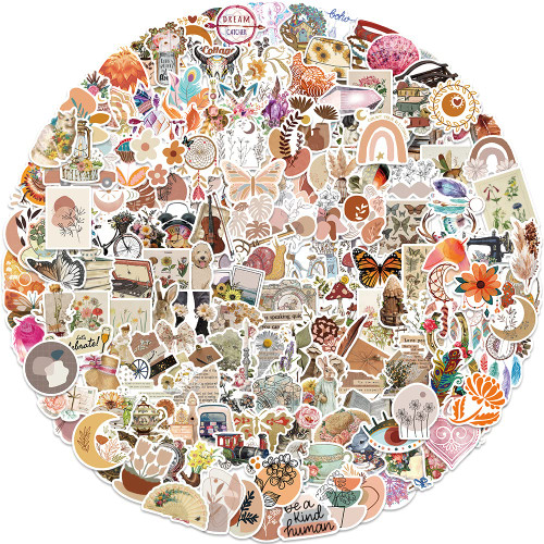 200Pcs Boho Sticker Pack, Vintage Aesthetic Decals Waterproof Vinyl Stickers for Water Bottle, Laptop, Suitcases, Skateboard, Guitar, Scrapbooking, Cute Anime Stickers for Teen Girls and Adults 200Pcs Boho Sticker Pack, Vintage Aesthetic Decals Waterproof Vinyl Stickers for Water Bottle, Laptop, Suitcases, Skateboard, Guitar, Scrapbooking, Cute Anime Stickers for Teen Girls and Adults