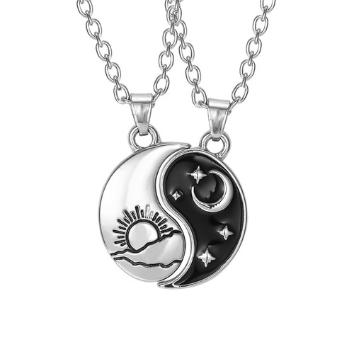 MJartoria BFF Necklace for 2, Best Friend Necklace Set-Yin Yang Tai Chi Pattern Pendant Black and White Taoism Culture Friendship Necklace Matching Gifts Valentines Birthday Thanksgiving Christmas MJartoria BFF Necklace for 2, Best Friend Necklace Set-Yin Yang Tai Chi Pattern Pendant Black and White Taoism Culture Friendship Necklace Matching Gifts Valentines Birthday Thanksgiving Christmas