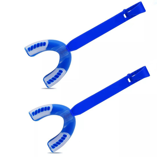 MXiiXM 2Pack Football Mouth Guard with Strap, Youth Mouth Guard Professional Sports Mouthguard for Boxing, Rugby, Hockey, Lacrosse, Basketball, MMA and Wrestling, Fits Youth & Adult (Dark Blue)
