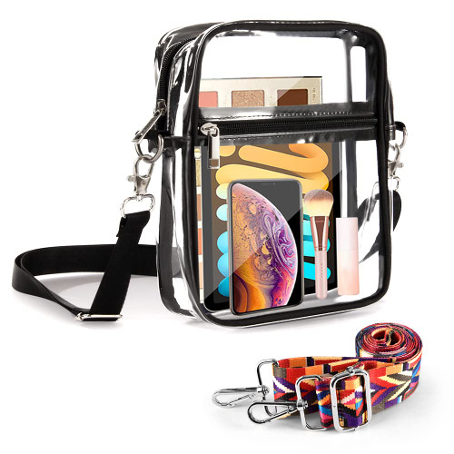 Movker Clear Bag Stadium Approved Clear Purse Crossbody with Adjustable Shoulder Strap for Sporting Events, Concerts