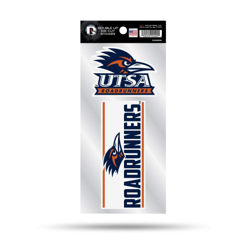 Rico Industries NCAA UTSA Roadrunners Double Up Die Cut 2-Piece Sticker Sheet
