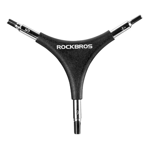 ROCKBROS 3 in 1 Allen Hex 4/5/6mm Wrench Allen Hex Keys Wrench for Bike Pedal Wrench Set Bike Repair Tool Metric Steel Hex Wrench 4/5/6mm 3in1 Hex Wrench