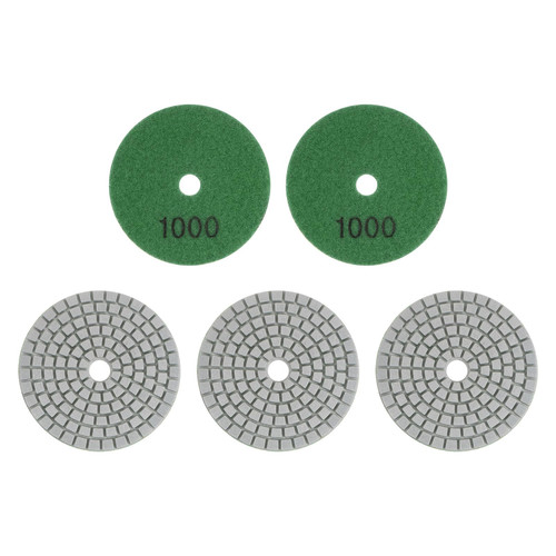 HARFINGTON 5pcs Diamond Polishing Pads 3" Grits 1000 Wet/Dry Polish Pad for Stone Concrete Marble Countertop Quartz for Polisher Grinder