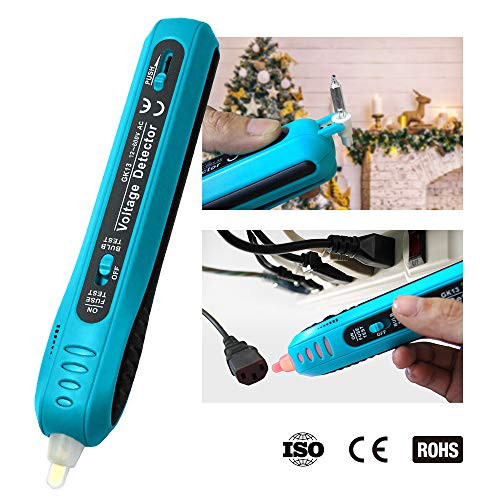 Christmas Light Tester Non-Contact Voltage Light Bulb & Fuse Detector 12-600 V AC Christmas Light Fuse Checker Repair Tool, Blue