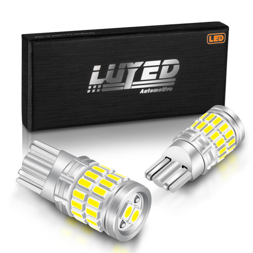 LUYED Newest 194 LED Bulbs 6500K Xenon White T10 168 2825 W5W 28-SMD 3014 Chipsets Led Replacement Bulbs for Car Dome Map Door Courtesy License Plate Lights,Pack of 2