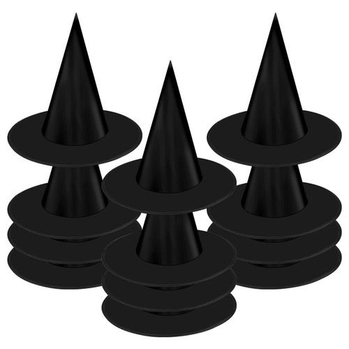 Hifunwu 12 PCS Halloween Witch Hat Decorations Halloween Witch Hats Hanging Decor Witch Hat Costume for Halloween Decorations