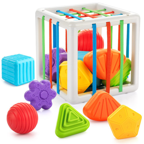 TOHIBEE Montessori Toys for 1 Year Old, Baby Sorter Toy Colorful Cube with 6 Pcs Multi Sensory Shape, Early Developmental Learning Toys for 1 Old Girls Boys, Baby Toys 12-18 Months TOHIBEE Montessori Toys for 1 Year Old, Baby Sorter Toy Colorful Cube with 6 Pcs Multi Sensory Shape, Early Developmental Learning Toys for 1 Old Girls Boys, Baby Toys 12-18 Months