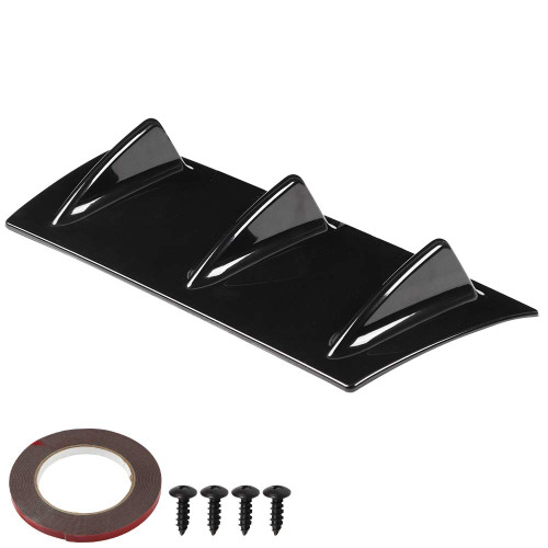 Qiilu Shark Fin Diffuser, Universal Spoilers Car Rear Bumper Chassis Shark Fin Spoiler Wing Lip Diffuser(S)