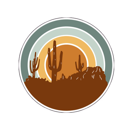 Wickedgoodz Retro Desert Vinyl Decal - Western Bumper Sticker - for Laptops Tumblers Windows Cars Trucks Walls Wickedgoodz Retro Desert Vinyl Decal - Western Bumper Sticker - for Laptops Tumblers Windows Cars Trucks Walls