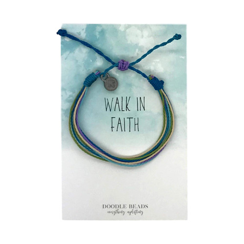 Walk in Faith Thread Bracelet Wax Coated and Waterproof, Friendship Bracelet