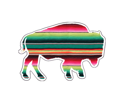 Wickedgoodz Serape Buffalo Vinyl Decal - Western Bumper Sticker - for Laptops Tumblers Windows Cars Trucks Walls