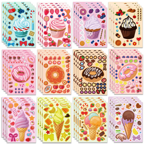 48 Sheets Treats and Sweets Stickers DIY Cupcake Ice Cream Donut 3 Styles Make Your Own Stickers Mix and Match Dessert Stickers Sweets and Fruit Decorating Decals Party Favors for Kids 48 Sheets Treats and Sweets Stickers DIY Cupcake Ice Cream Donut 3 Styles Make Your Own Stickers Mix and Match Dessert Stickers Sweets and Fruit Decorating Decals Party Favors for Kids