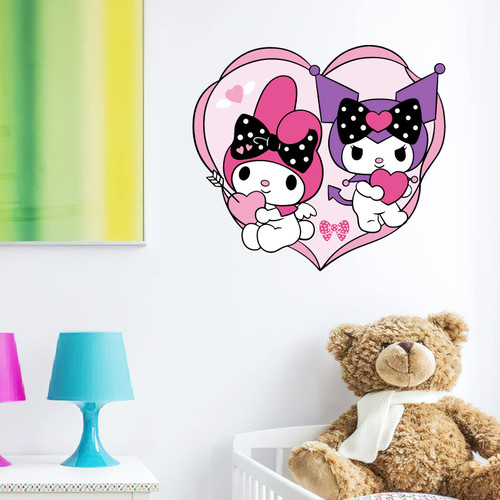 Girls Melody Wall Decor Cute Elf Wall Decals Peel and Stick Removable Anime Wall Stickers for Melody Wall Art Nursery Girls Bedroom Wall Door Decoration