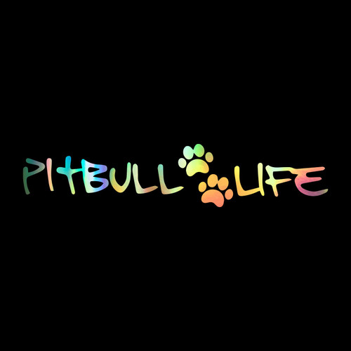 Pitbull Life Decal Vinyl Sticker Auto Car Truck Wall Laptop | Holographic | 12" x 2"
