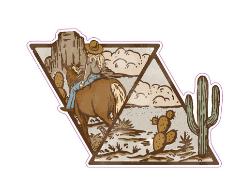 Wickedgoodz Western Cowgirl Vinyl Decal - Southwestern Bumper Sticker - for Laptops Tumblers Windows Cars Trucks Walls