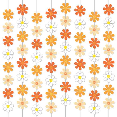 12 Packs Daisy Groovy Boho Party Banners Daisy Garland Kit Daisy Hanging Swirl Daisy Party Supplies Decorations Daisy Paper Cutouts for Birthday Baby Shower Party Home Classroom Favor Supplies Decor