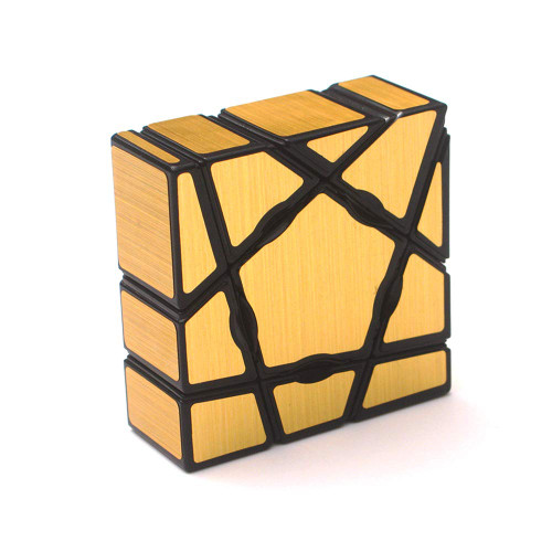 Yealvin 1x3x3 Ghost Mirror Puzzle Cube 1x3x3 Magic Speed Cube Skewb Twisty Puzzle Toys (Gold)