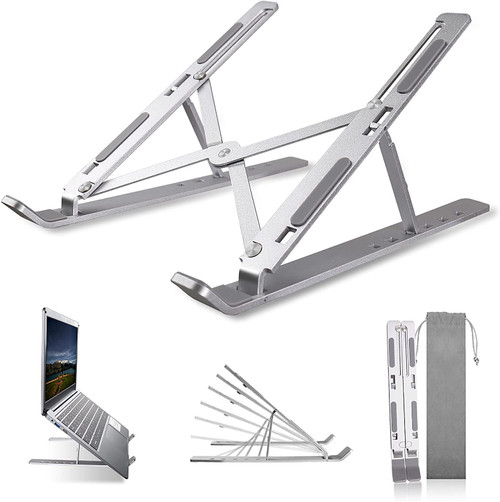 SGIN Laptop Stand, Adjustable Ergonomic Laptop Riser, Laptop Stand for Desk Adjustable Portable Foldable Computer Stand for Laptops and Tablets