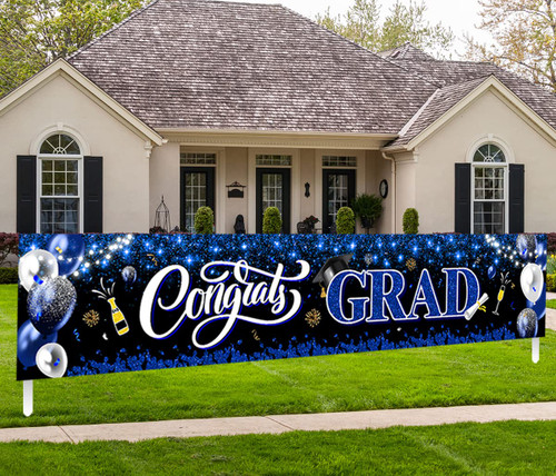 2023 Graduation Decorations-Congrats Grad Yard Sign Banner Decoration for Class of 2023 Graduation Party Supplies(Blue and Black) 2023 Graduation Decorations-Congrats Grad Yard Sign Banner Decoration for Class of 2023 Graduation Party Supplies(Blue and Black)