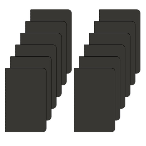 Rinrda Small Notebooks 12 Pack Mini Notebooks bulk Pocket Notebooks set,journal bulk 3.5"x5.5" Black Cover Lined Notepad,30 Sheets/60 Pages (Black lined notebook)