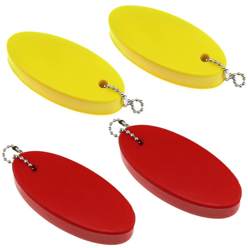 AYLIFU Foam Floating Key Ring Oval Floating Boating Key Ring,is suitable for boating,fishing,sailing and outdoor sports-Red,Yellow (4PCS)