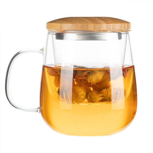 Viristae Glass Tea Cup with Infuser and Lid, 500ml / 17oz Borosilicate Glass Teacups, Glass Tea Cups with Filter for Great Loose Tea-leaf Brewing, Blooming Tea,Tea Bag Viristae Glass Tea Cup with Infuser and Lid, 500ml / 17oz Borosilicate Glass Teacups, Glass Tea Cups with Filter for Great Loose Tea-leaf Brewing, Blooming Tea,Tea Bag