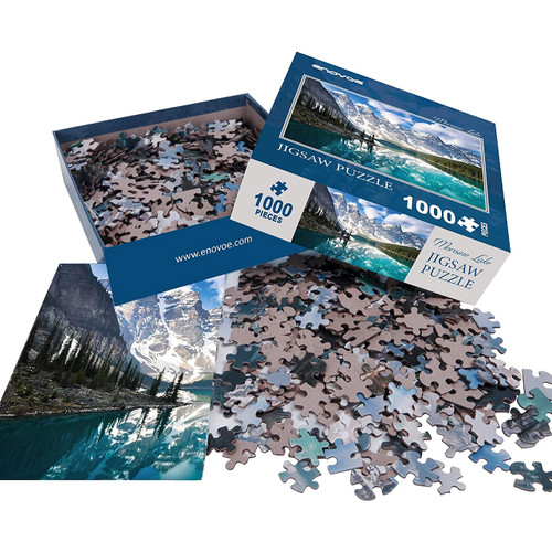 Enovoe Puzzles for Adults 1000 Pieces - Featuring Moraine Lake Alberta - Challenging and Educational Masterpieces Puzzle for Kids - Large, 27" x 20" - Premium Jigsaw Puzzles 1000 Pieces for Adults