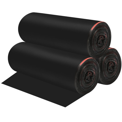 4 Gallon Drawstring Garbage Bags, Drawstring Trash Bags, Trash Bags for Office,Bathroom, Kitchen,Bedroom,3rolls/60 Counts(Black)