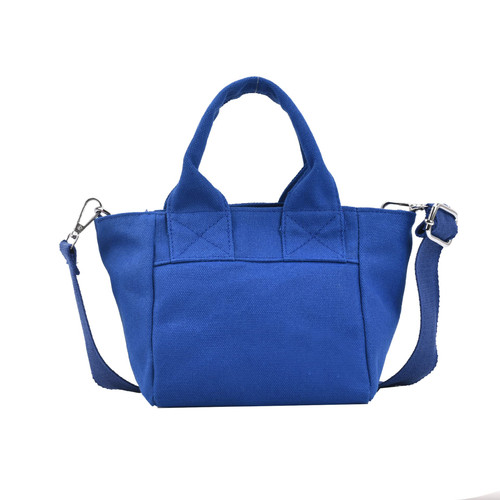 Tuobo Small Canvas Tote Bag for Women Mini Blue Tote Bag Small Crossbody Shoulder Bags, Casual Satchel Purse Messenger Handbag