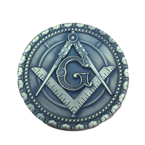 Gold Round Freemasonry Masonic Car Emblem Freemason Metal Auto Decal Gift
