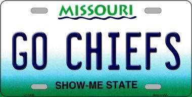 Go Chiefs Novelty Metal License Plate Tag Tag LP-13429