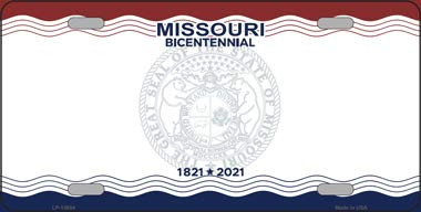 Missouri Bicentennial Novelty State Blank Metal License Plate Tag LP-13654