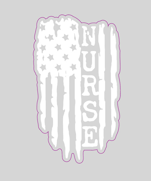 WickedGoodz White Nurse Decal - Distressed Flag Bumper Sticker, for Tumblers, Laptops, Car Windows - On Clear Vinyl WickedGoodz White Nurse Decal - Distressed Flag Bumper Sticker, for Tumblers, Laptops, Car Windows - On Clear Vinyl