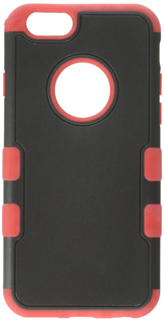 Asmyna TUFF Merge Hybrid Protector Cover for iPhone 6 - Retail Packaging - Natural Black/Red