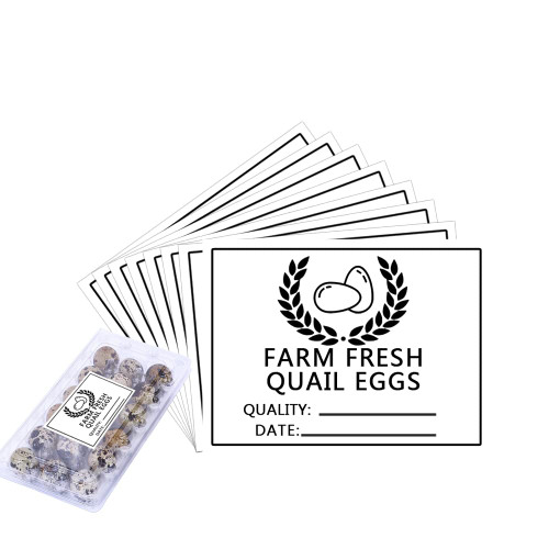 Farm Fresh Quail Egg Cartons Labels 3.5x2.5 Inch Hand Gathered with Love Egg Carton Label for Farm Fresh Egg Business 100 Pcs Per Pack