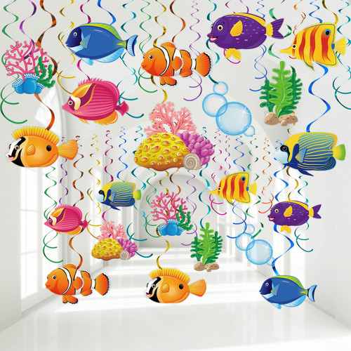 30 Pcs Tropical Fish Hanging Swirls Under the Sea Party Decorations Ceiling Decor for Boys Girls Kids Ocean Themed Party Mermaid Creatures Baby Beach Party Supplies Under the Sea Decor (Fish Style) 30 Pcs Tropical Fish Hanging Swirls Under the Sea Party Decorations Ceiling Decor for Boys Girls Kids Ocean Themed Party Mermaid Creatures Baby Beach Party Supplies Under the Sea Decor (Fish Style)