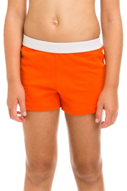 Soffe Girls' Authentic Cheer Short, Orange, X-Large (1-Pack)