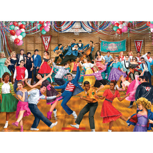 Cra-Z-Art - RoseArt - Back to The Past - Sock Hop - 750 Piece Jigsaw Puzzle