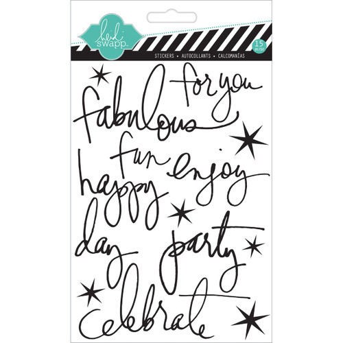 Heidi Swapp Friends Epoxy Stickers, Black/White