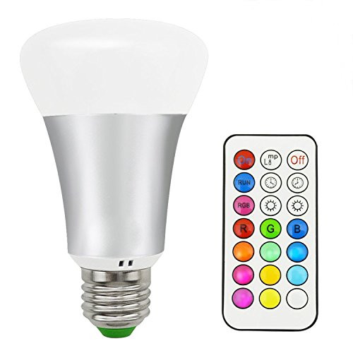 Vigotech 10W E27 Timing, Memory function RGBW LED Bulb, 12 Color Changing with IR Remote Control, for Home Decoration/Bar/Party/KTV Mood Ambiance Lighting (10W 1Pcs) ¡­